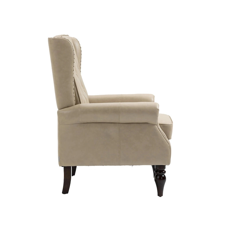Fauteuil en velours/cuir capitonné à ossature en bois, style milieu de siècle
