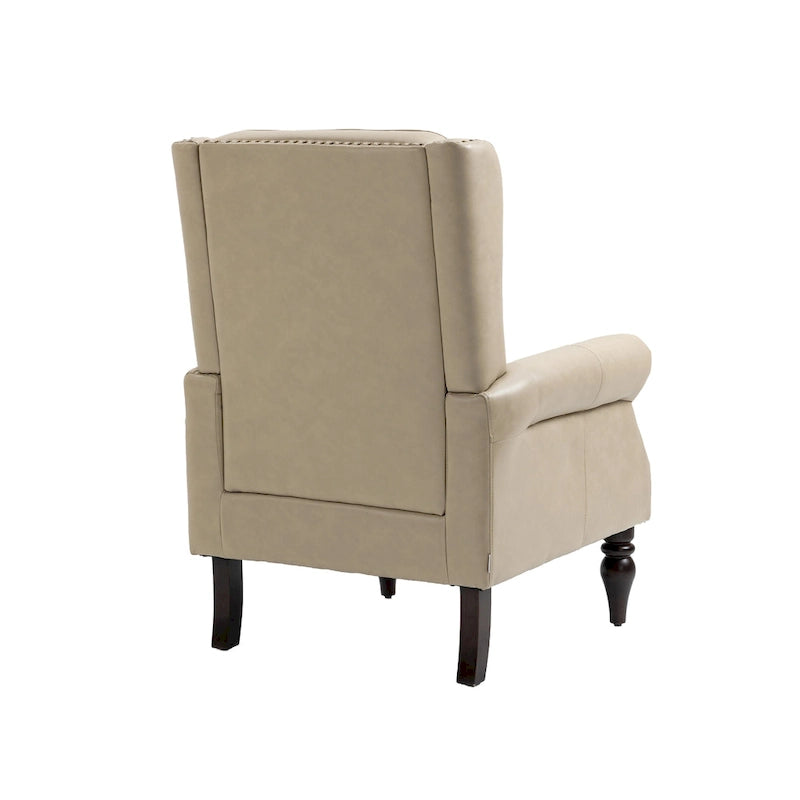 Fauteuil en velours/cuir capitonné à ossature en bois, style milieu de siècle