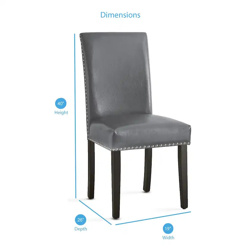 Chaises de salle à manger en similicuir avec rivets (lot de 2)