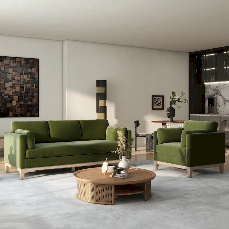 Fauteuil en velours de style ferme moderne