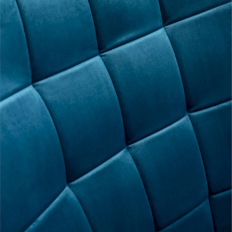 Fauteuil capitonné en velours avec repose-pieds