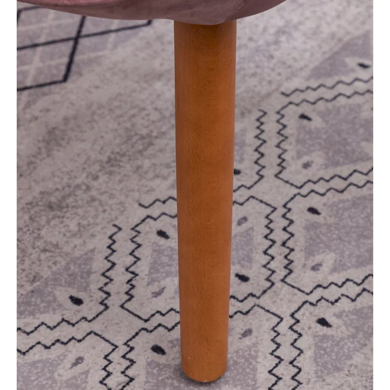Fauteuil capitonné en velours avec repose-pieds
