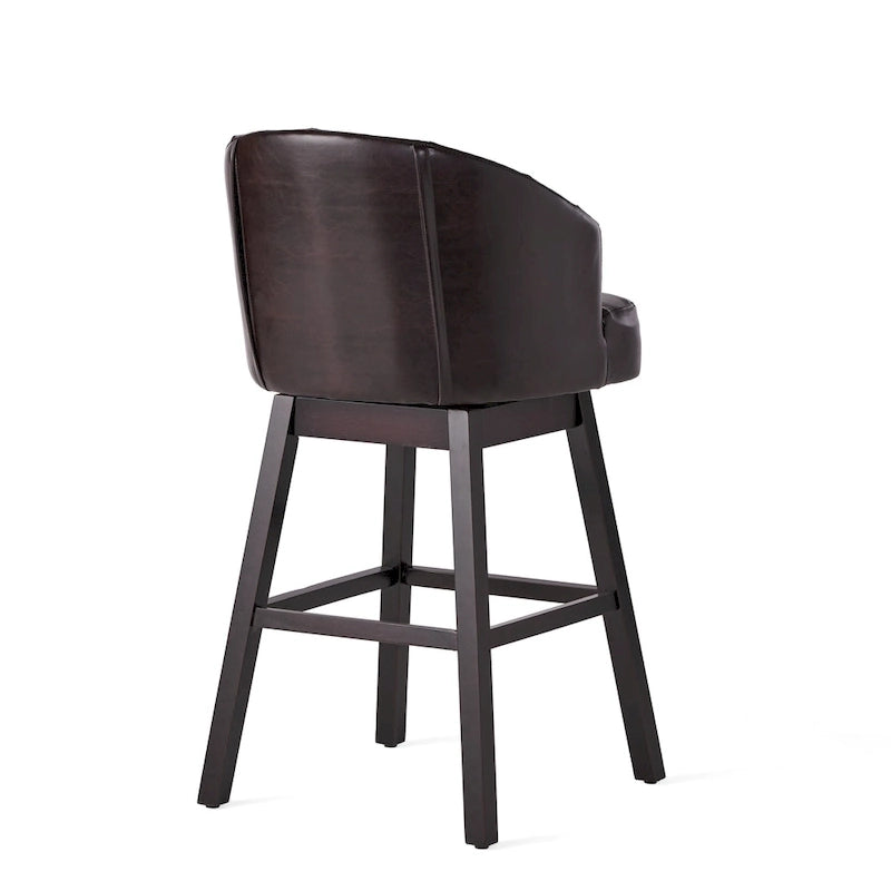 Tabourets de bar pivotants touffetés modernes, ornés de rivets (ensemble de deux pièces).