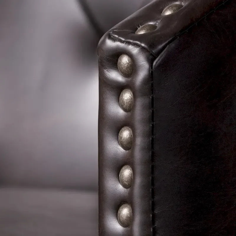 Tabourets de bar pivotants touffetés modernes, ornés de rivets (ensemble de deux pièces).