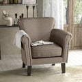 Fauteuil club moderne à oreilles, orné de détails cloutés