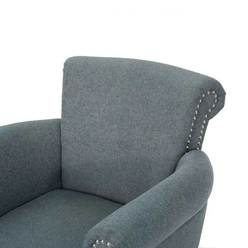 Fauteuil club moderne à oreilles, orné de détails cloutés