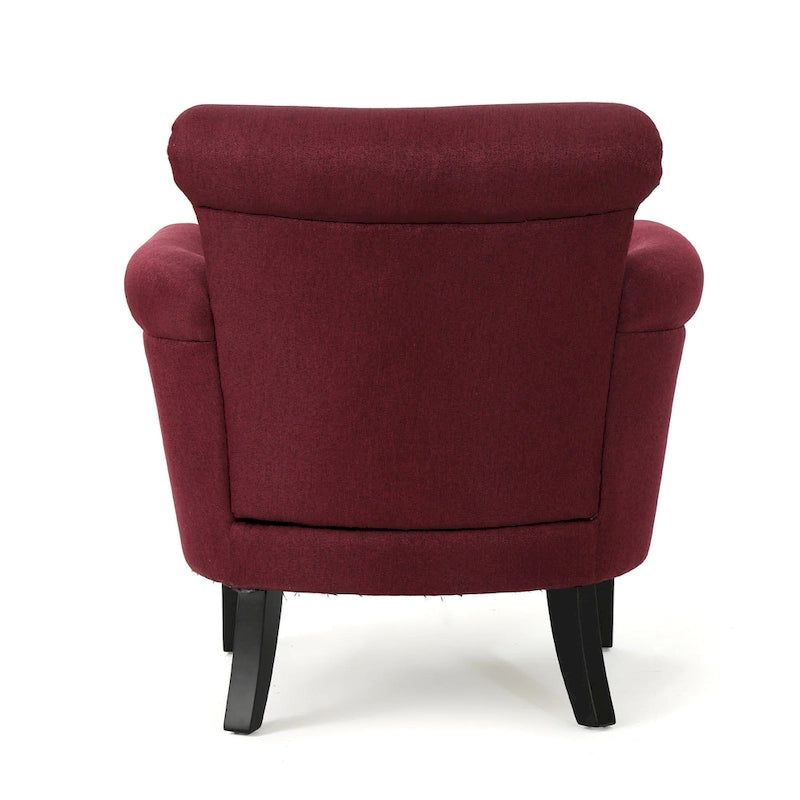 Fauteuil club moderne à oreilles, orné de détails cloutés