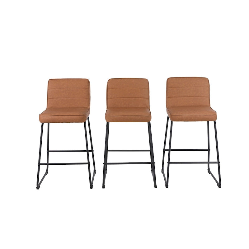 Ensemble de trois tabourets de bar modernes et rembourrés