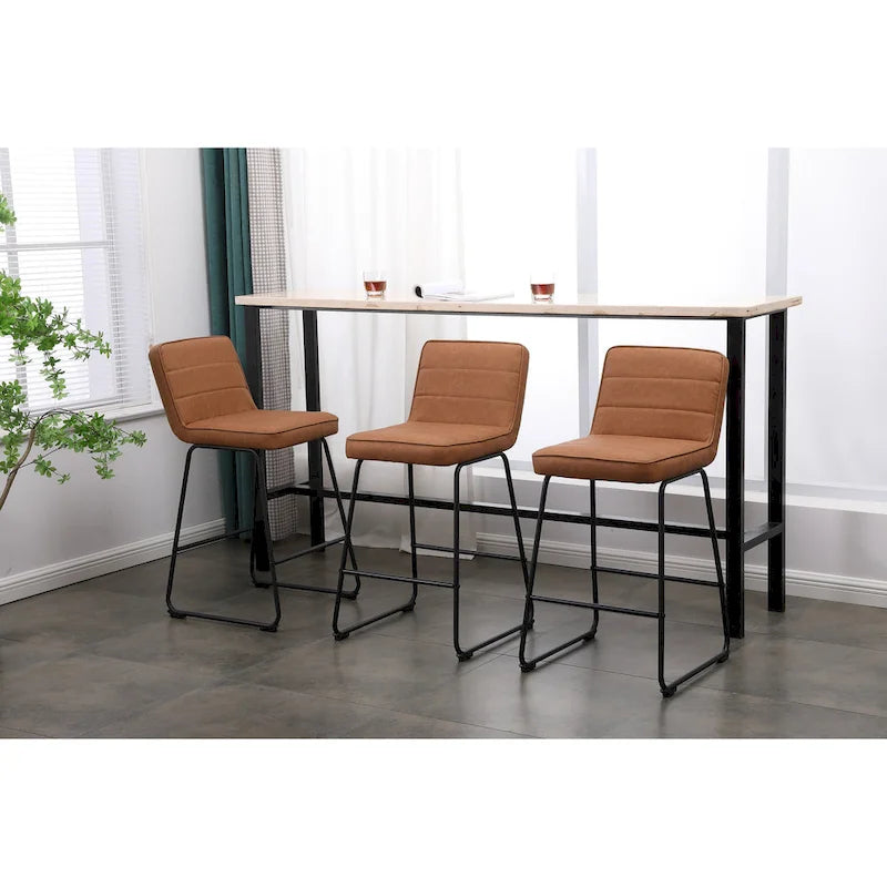 Ensemble de trois tabourets de bar modernes et rembourrés