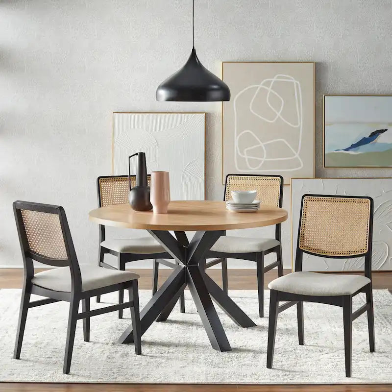 Chaises de salle à manger en rotin (ensemble de deux)
