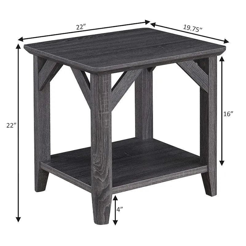 Table d'appoint avec étagères