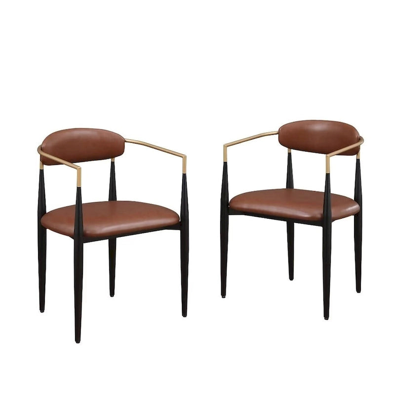 Un ensemble de deux chaises de salle à manger et de fauteuils en velours modernes.