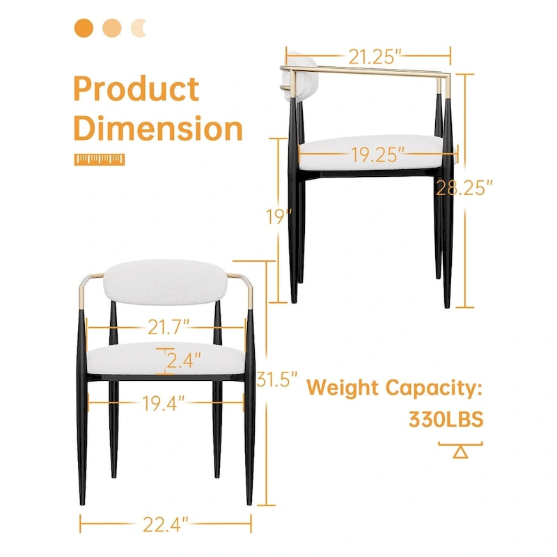 Un ensemble de deux chaises de salle à manger et de fauteuils en velours modernes.