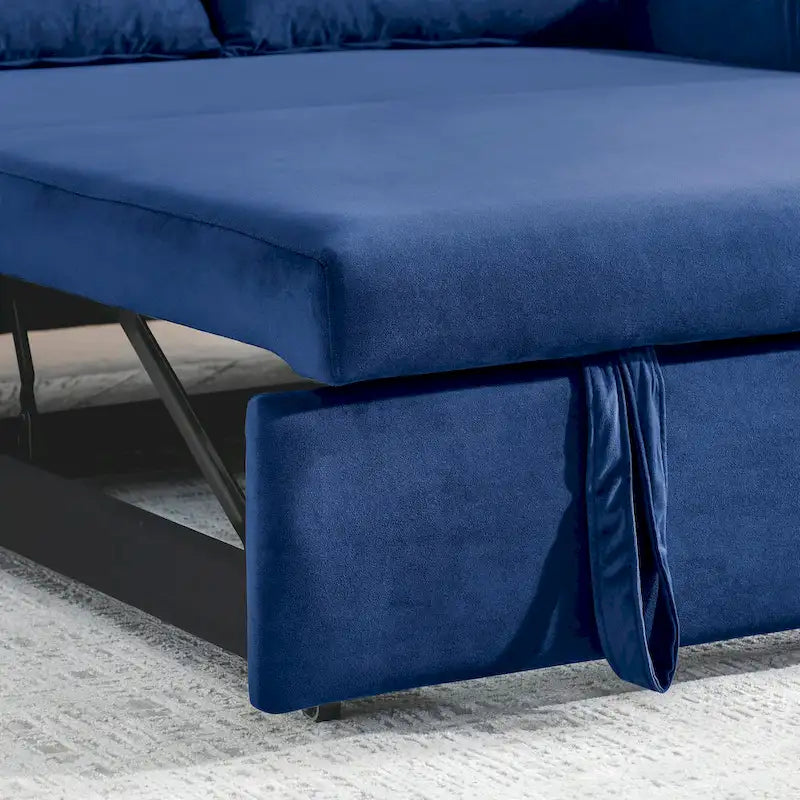Canapé convertible moderne en velours avec 2 oreillers