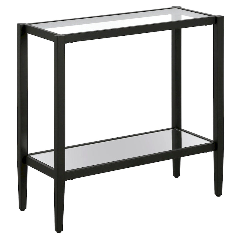 24 Table d'appoint rectangulaire avec étagère en verre