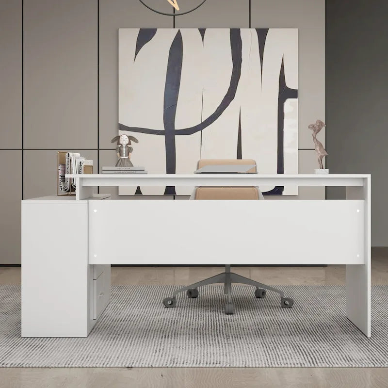 Bureau d'angle de 55 pouces pour la maison et le bureau