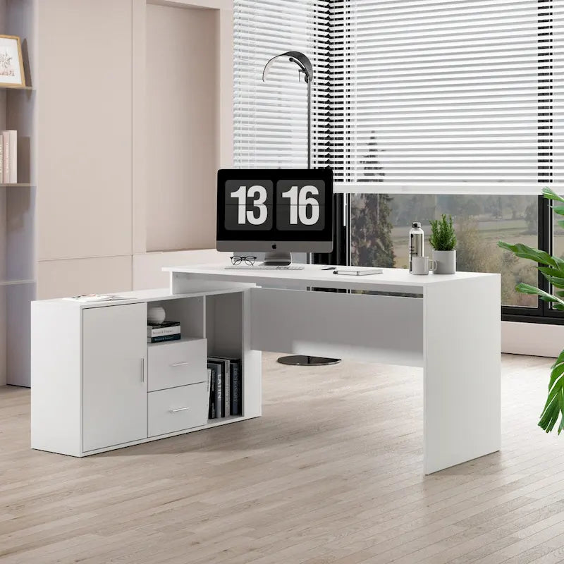 Bureau d'angle de 55 pouces pour la maison et le bureau