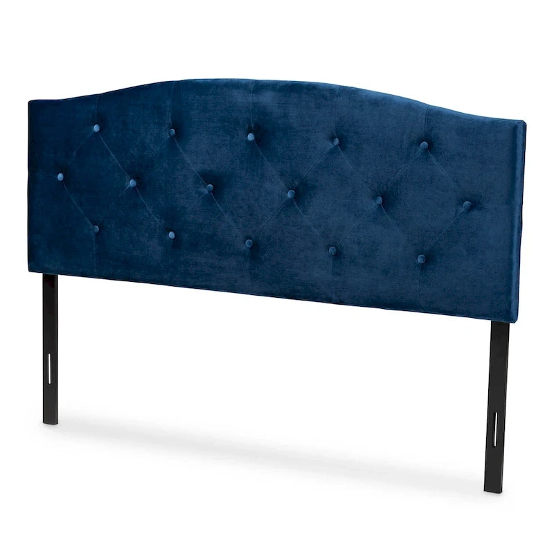 Tête de lit moderne et élégante en velours capitonné - Bleu marine