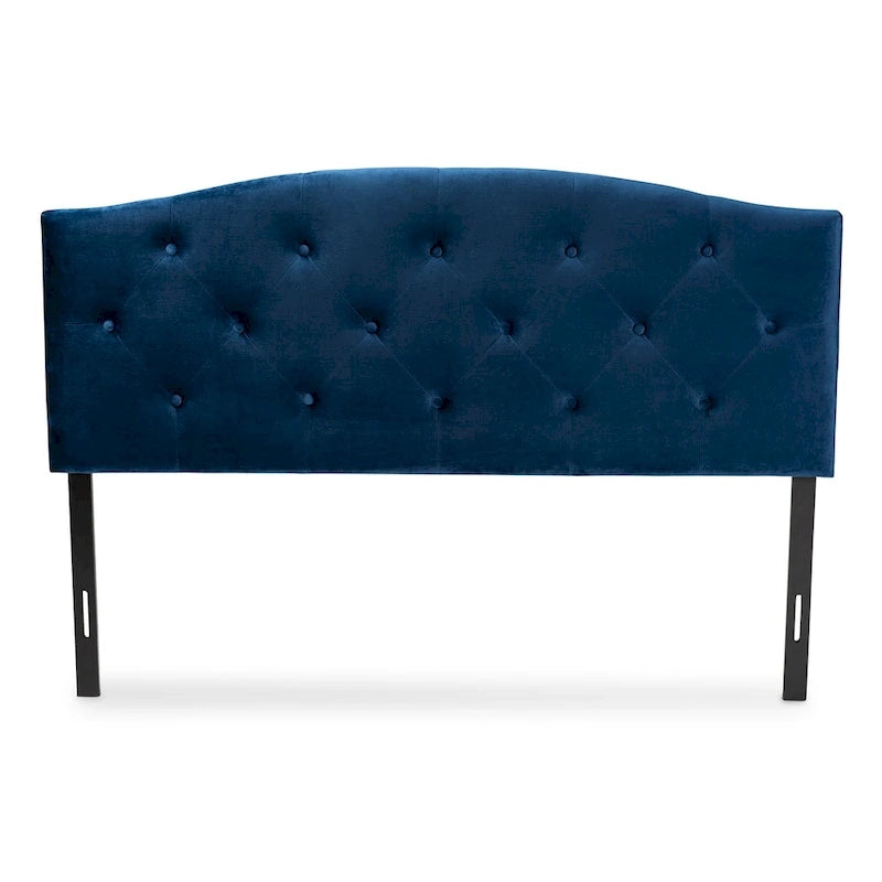 Tête de lit moderne et élégante en velours capitonné - Bleu marine