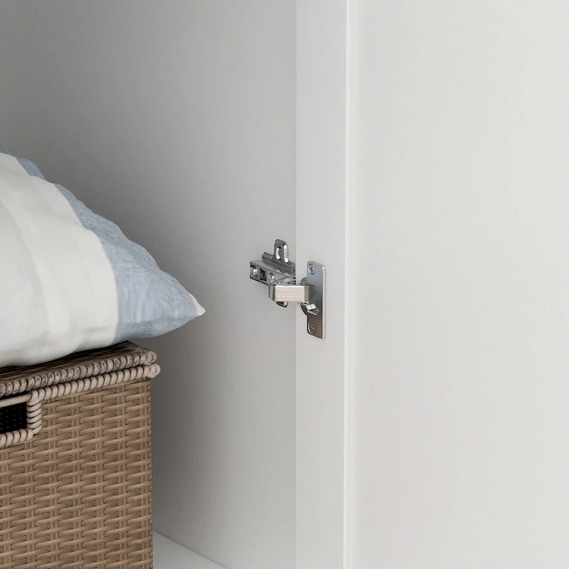 Armoire Penderie Étagères Tringle Portes Meuble de Rangement pour Placard