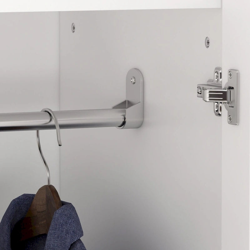 Armoire Penderie Étagères Tringle Portes Meuble de Rangement pour Placard