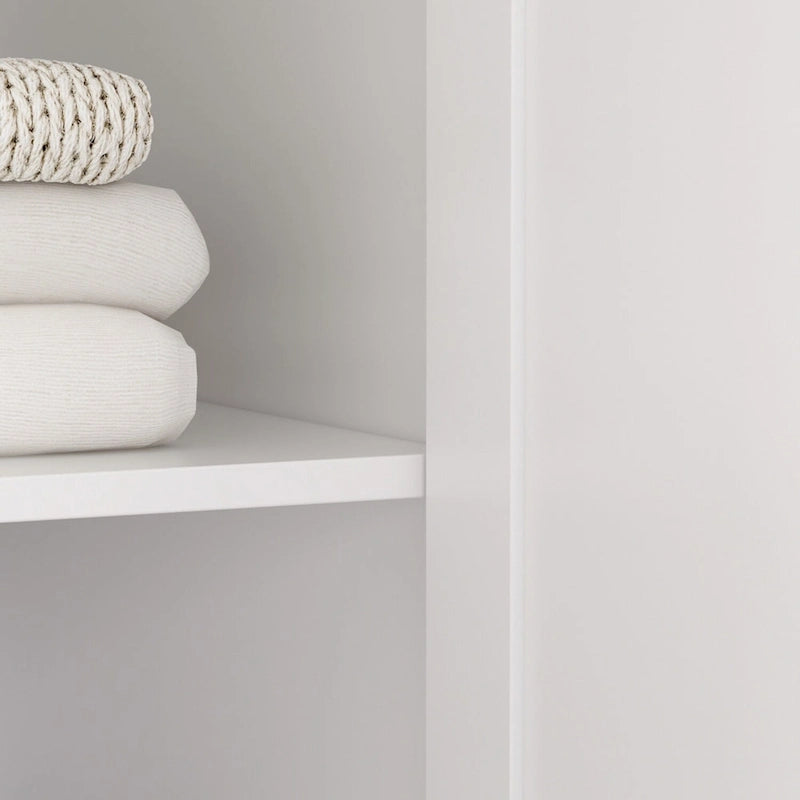 Armoire Penderie Étagères Tringle Portes Meuble de Rangement pour Placard