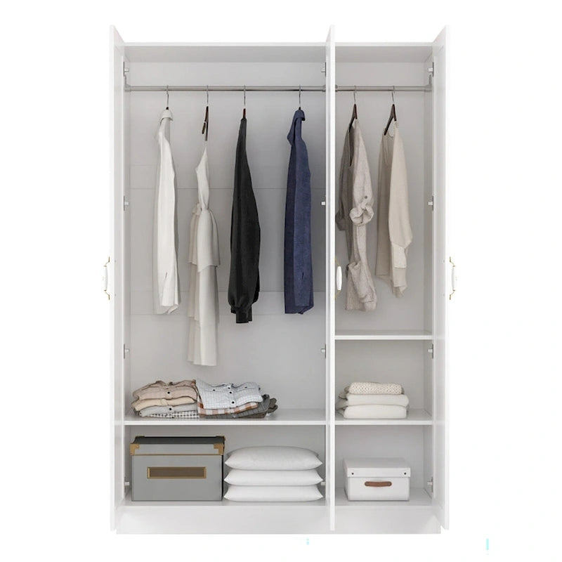 Armoire Penderie Étagères Tringle Portes Meuble de Rangement pour Placard