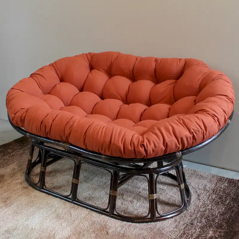 Coussin double Papasan en sergé uni de 65 pouces sur 48 pouces (coussin seulement)
