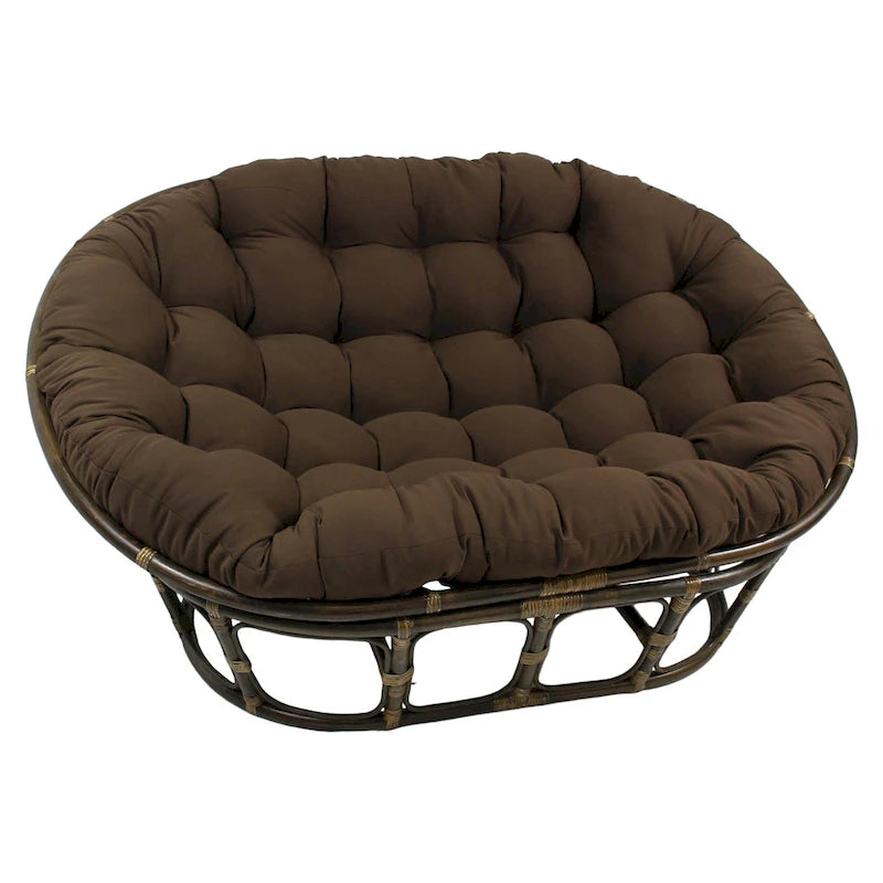 Coussin double Papasan en sergé uni de 65 pouces sur 48 pouces (coussin seulement)