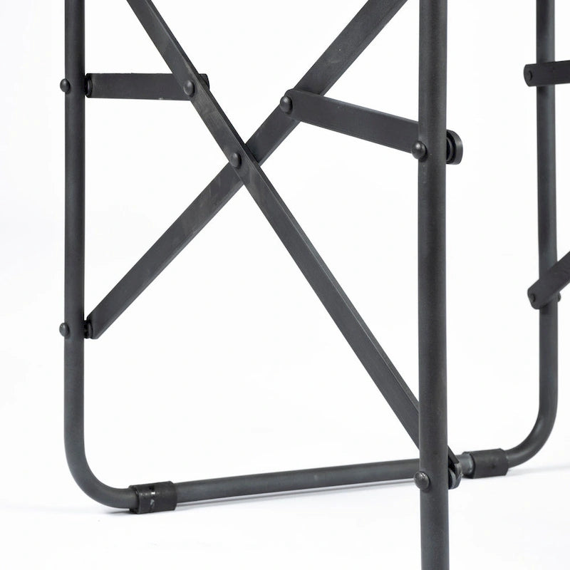 Chaises en cuir noir avec structure en fer noir – 19,7 cm de large x 21,7 cm de profondeur x 33 cm de haut