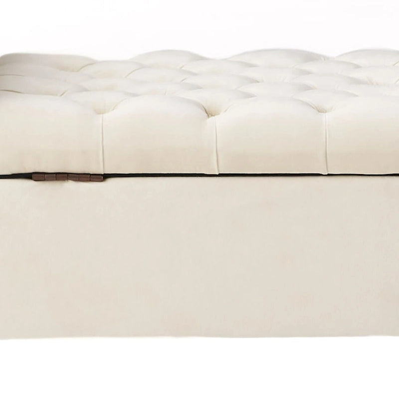 Banc de rangement capitonné moderne et élégant avec plateau relevable