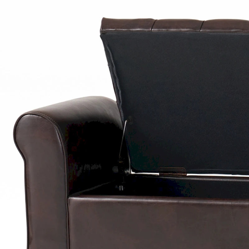 Banc de rangement capitonné moderne et élégant avec plateau relevable