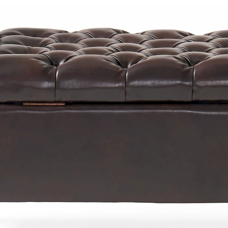 Banc de rangement capitonné moderne et élégant avec plateau relevable