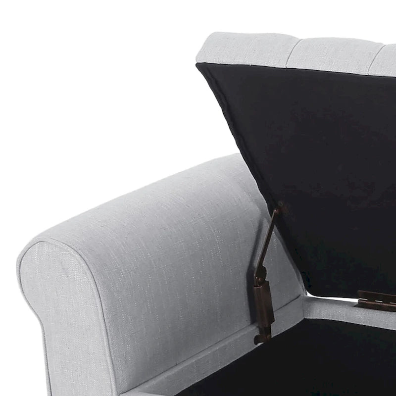 Banc de rangement capitonné moderne et élégant avec plateau relevable