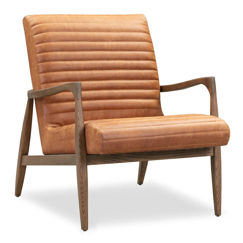 Fauteuil de salon en cuir véritable