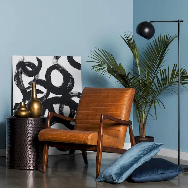 Fauteuil de salon en cuir véritable