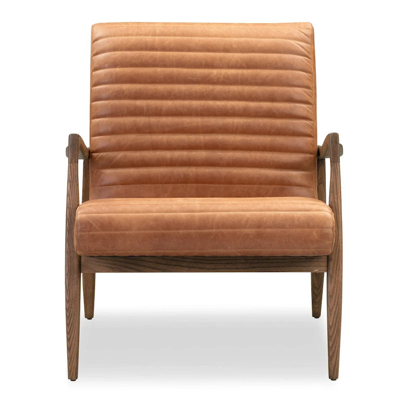Fauteuil de salon en cuir véritable