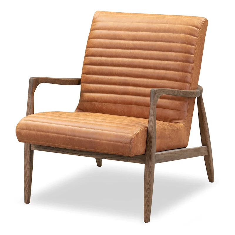 Fauteuil de salon en cuir véritable