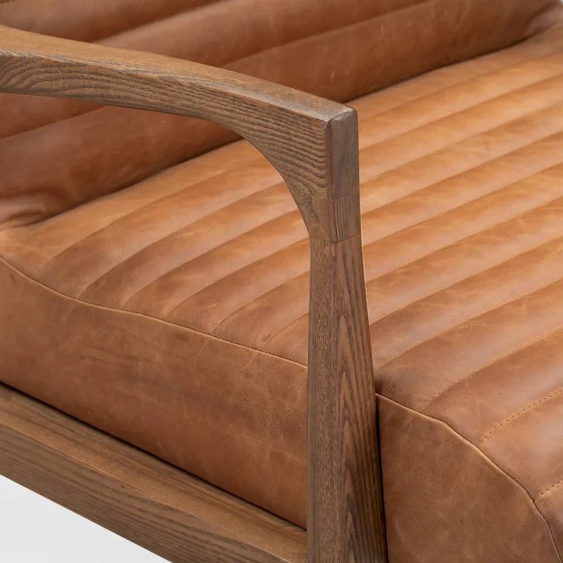 Fauteuil de salon en cuir véritable