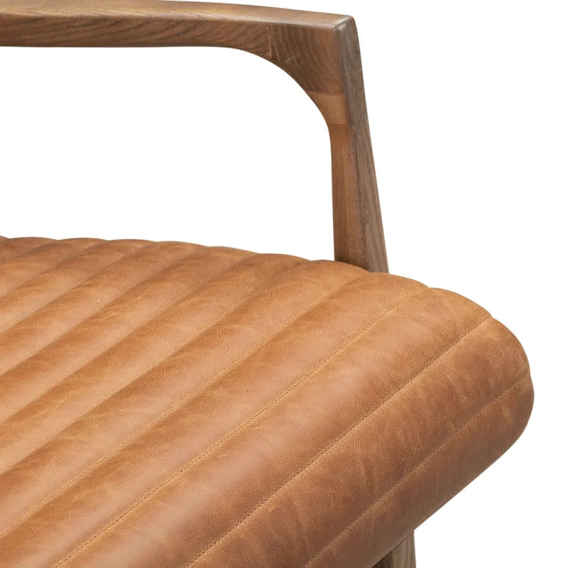 Fauteuil de salon en cuir véritable
