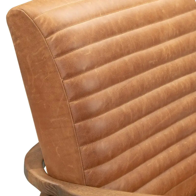 Fauteuil de salon en cuir véritable