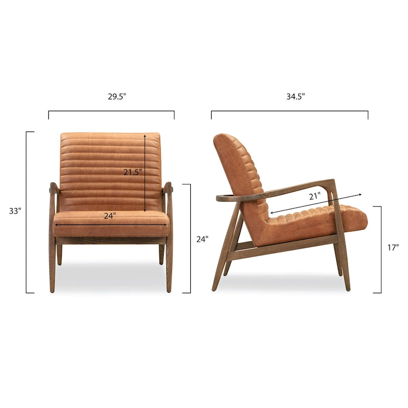 Fauteuil de salon en cuir véritable