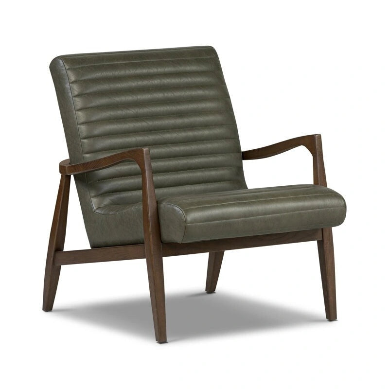 Fauteuil de salon en cuir véritable