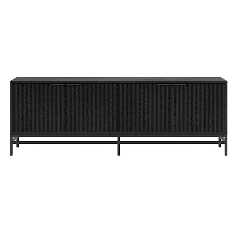 Un meuble TV rectangulaire, adapté aux téléviseurs d'une largeur maximale de 78 à 70 pouces.