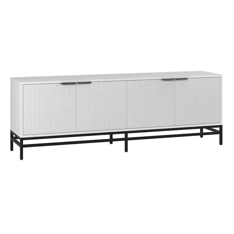 Un meuble TV rectangulaire, adapté aux téléviseurs d'une largeur maximale de 78 à 70 pouces.