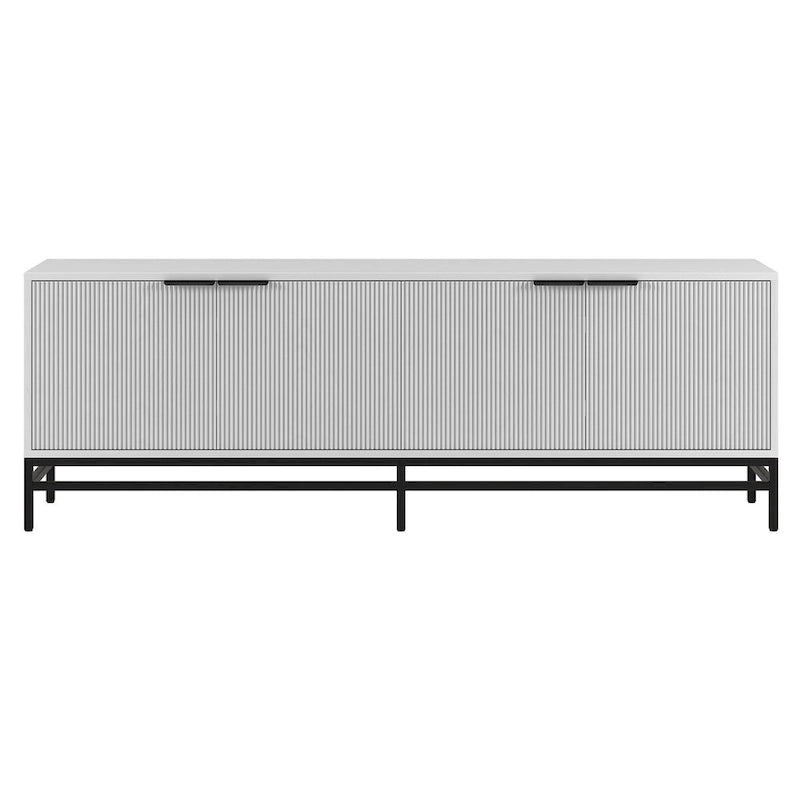Un meuble TV rectangulaire, adapté aux téléviseurs d'une largeur maximale de 78 à 70 pouces.