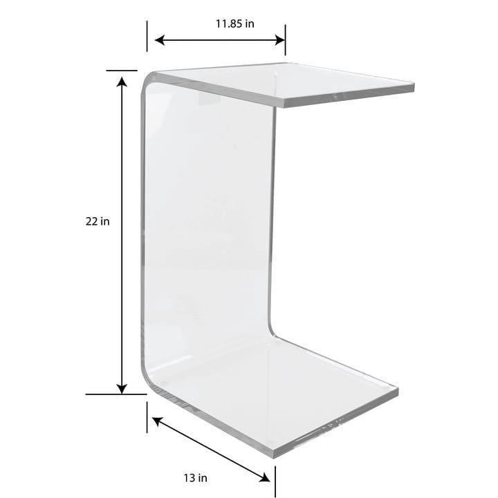 Table en acrylique en forme de C - 11,85 x 13 x 22 mm