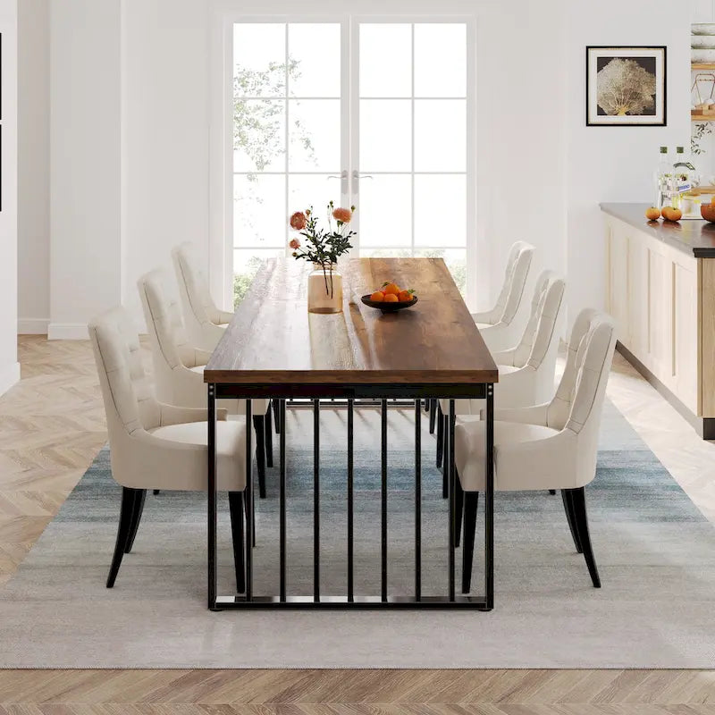Table à manger de 200 cm pour 6 à 8 personnes, table à manger en bois pour salle à manger