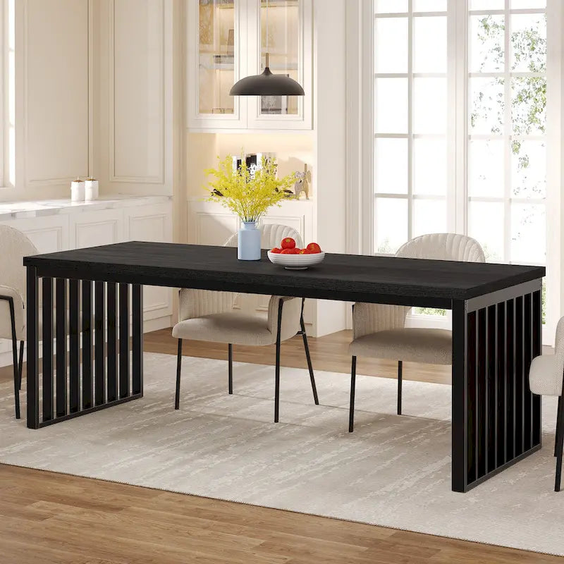 Table à manger de 200 cm pour 6 à 8 personnes, table à manger en bois pour salle à manger
