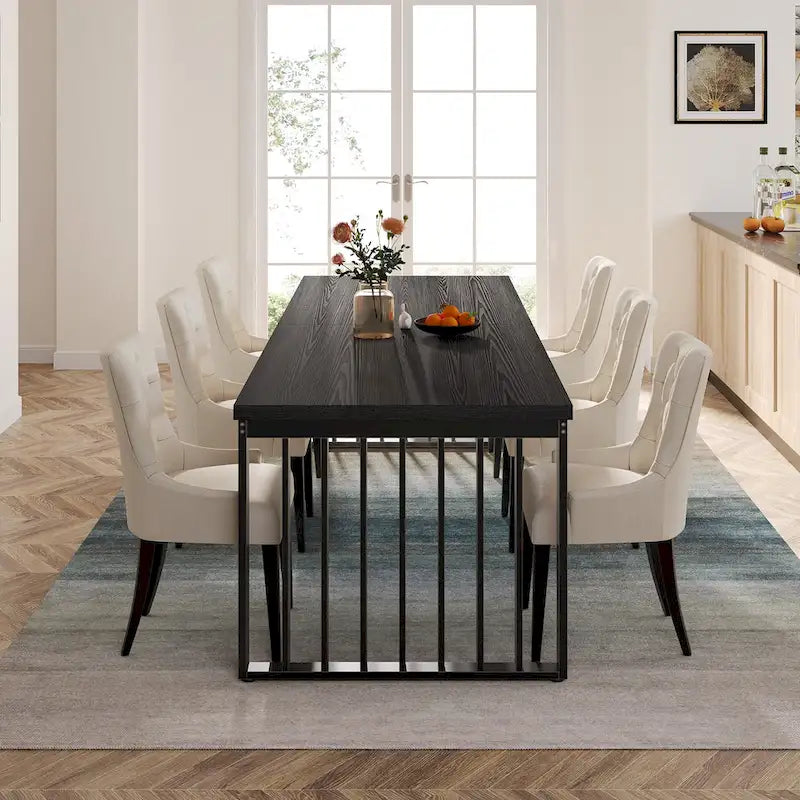 Table à manger de 200 cm pour 6 à 8 personnes, table à manger en bois pour salle à manger